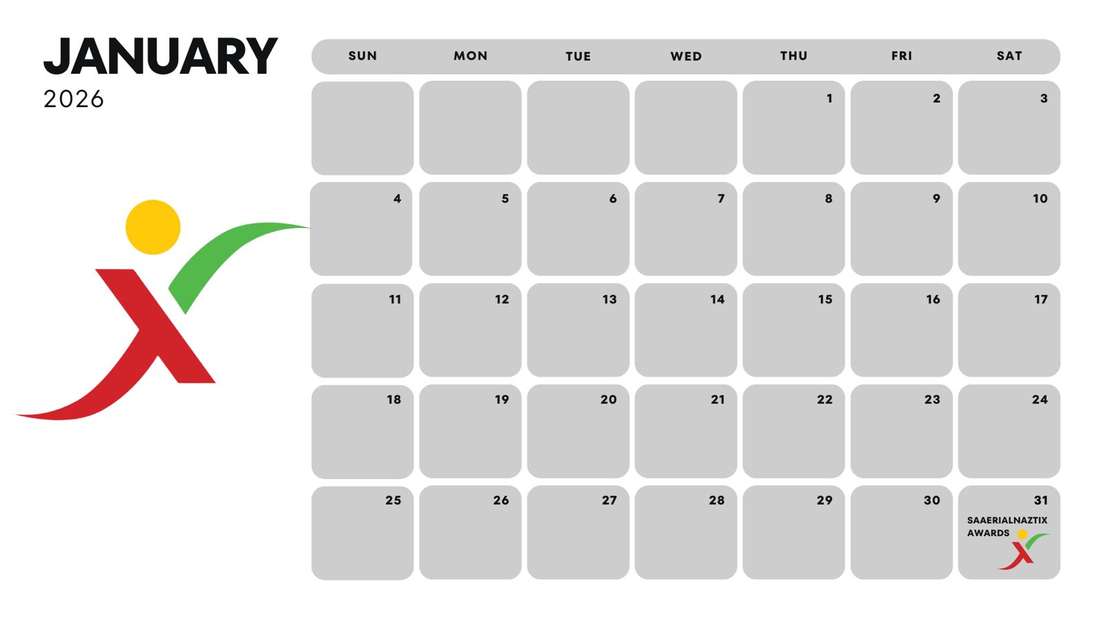 January 2026 Calendar