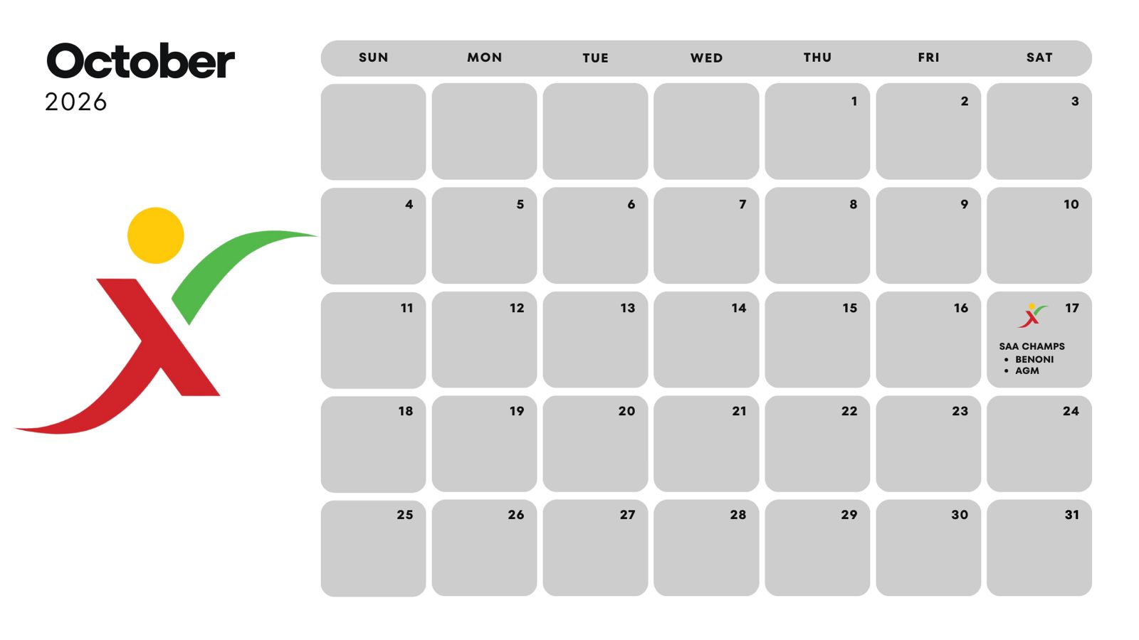 October 2026 Calendar